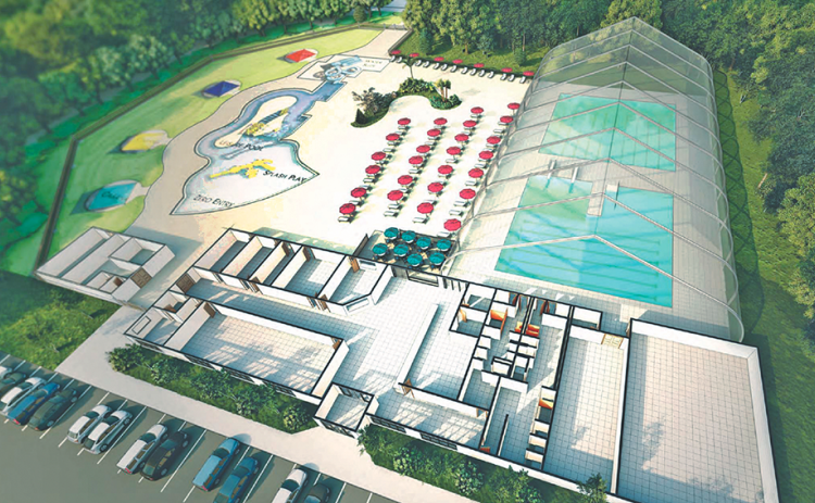 Concept renderings for Cottrell Aquatic Center included a lazy river, play area and an outdoor pool with three water slides on the outside while the inside would house a steel 50 meter competition pool, among other amenities. Now those extra features may be in jeopardy.