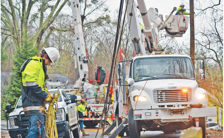 Utility crews have been busy over the past few days dealing with a double wave of severe weather as well as a downed power pole taken out by an alleged intoxicated driver.