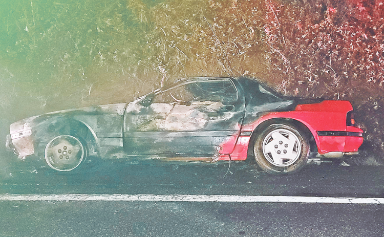 Deputy Justin Blackwell was able to rescue a local driver from a sudden car fire last Tuesday.