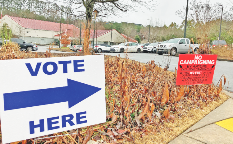 Voters in Lumpkin County cast their ballots at Parks & Rec in the runoff election for Georgia’s U.S. Senate Seat between Raphael Warnock and Herschel Walker.