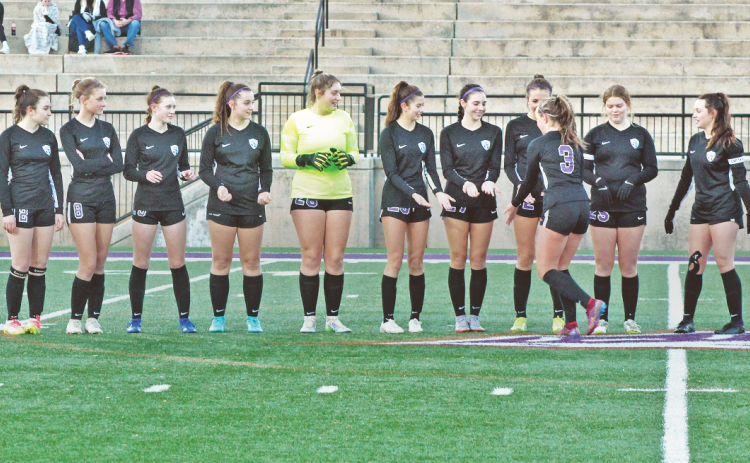 On a cold night for soccer, the Lumpkin County girls squad thoroughly defeated Monroe Area 6-0 last week. (Photo by Eligha Roper)
