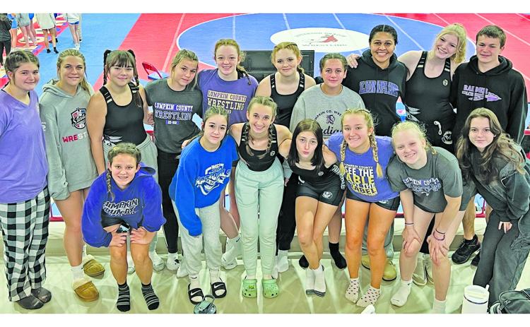 The Lady Indians wrestling team placed 1st in their first tournament of the season.
