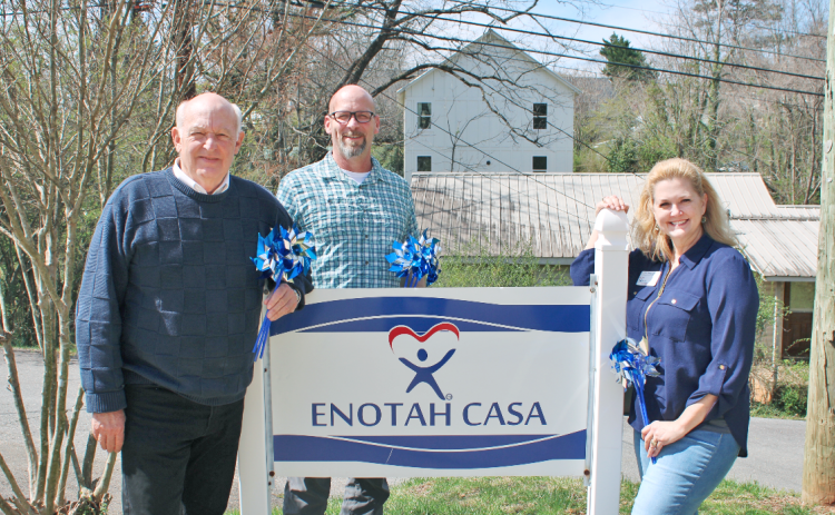 Pictured, from left, Enotah CASA Board Chair Ben Wallace, Lumpkin Supervisor Brett Myers and Executive Director Della Lago are celebrating the organization's 25th anniversary with the introduction of an exciting new annual event, the Murder Mystery Dinner Theater.