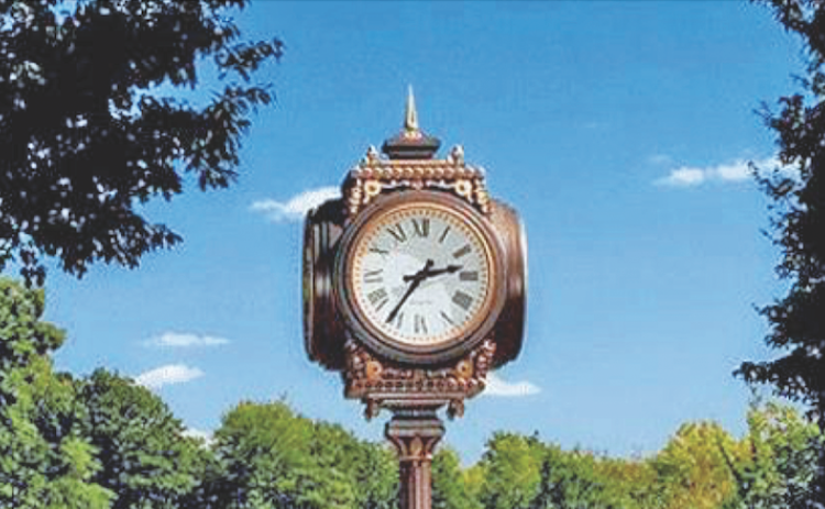 An 11-foot-tall four-sided clock will soon stand on the south side of the Public Square thanks to a recent donation from the Sunrise Rotary Club.