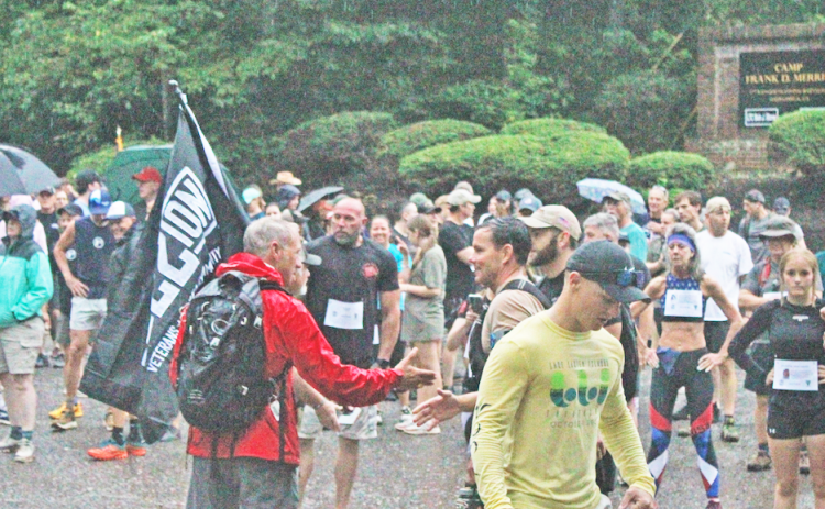 Participants gather at Camp Frank D. Merrill in Dahlonega for the Hero Hill Climb.