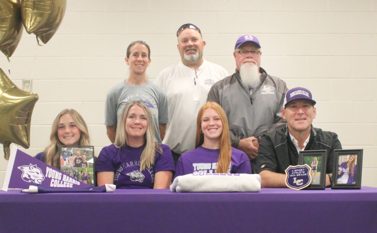 Harper Hubbard made her commitment to Young Harris College surrounded by her family and coaches.