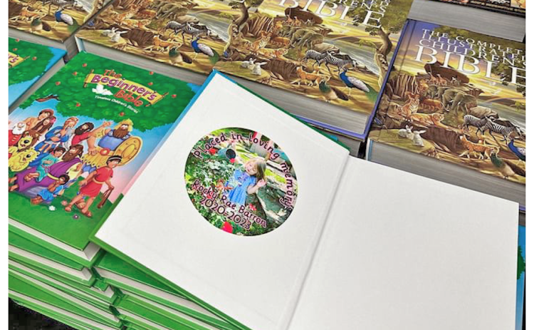 Local parents Jay Dee and Cadie Barron have launched an organization to help fund the distribution of Bibles, as well as other types of outreach, to help honor the memory of their daughter Rocky.