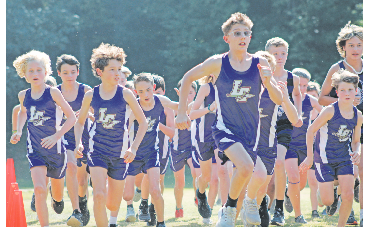 The Lumpkin County Middle School cross country team sees a speedy start at their Union County race.