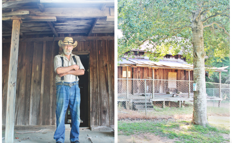 Herman McDonald stands on the front porch of the home that he used to reside in.  The future location of the historic house is the subject of discussion by the County, Parks & Rec and the Historical Society.