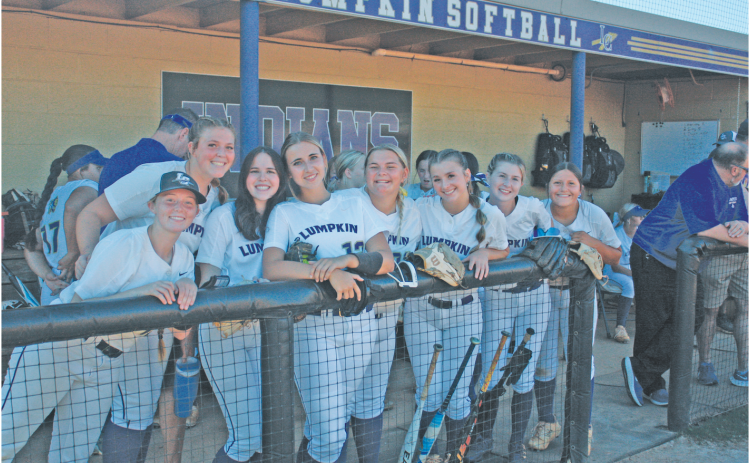 The Lumpkin County High School softball team gets ready to take the field.