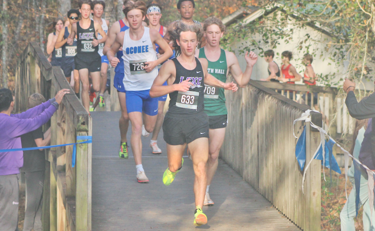 Lumpkin County runner Wyatt Windham leads the pack at Sectionals.