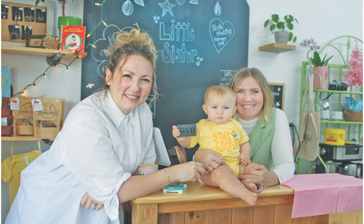 Pictured, from left, Chealse Morgan, Libby Lou Morgan and Megan Crane are on the job.
