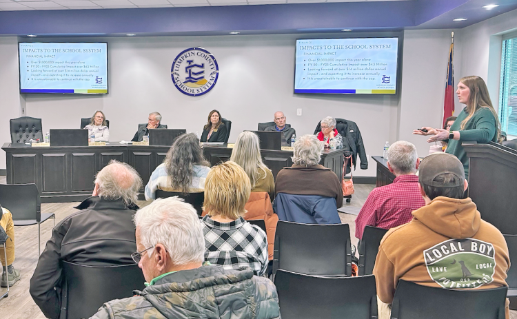 There was plenty of lively discussion during last week's public hearing at the Lumpkin County School System Central Office.