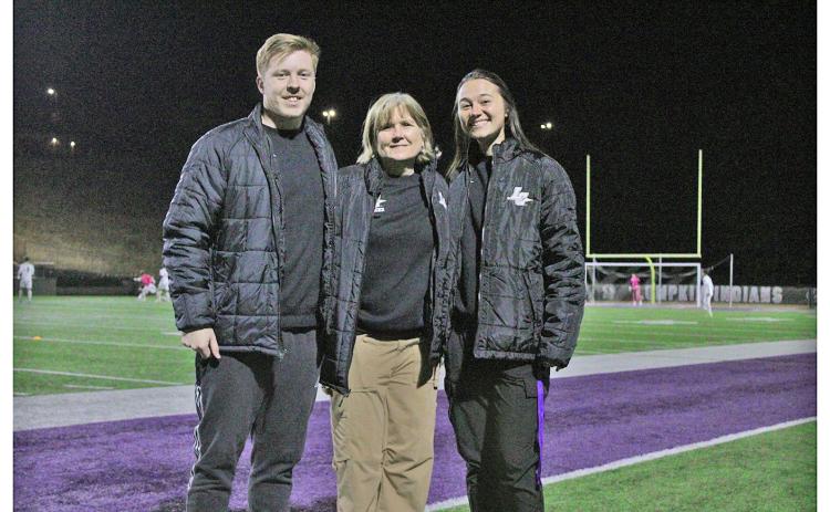 On the soccer field, Assistant Coach Ethan Pierce, Head Coach Cas Alldred and Abi Hunt take the reins as the girls team’s new coaching staff.