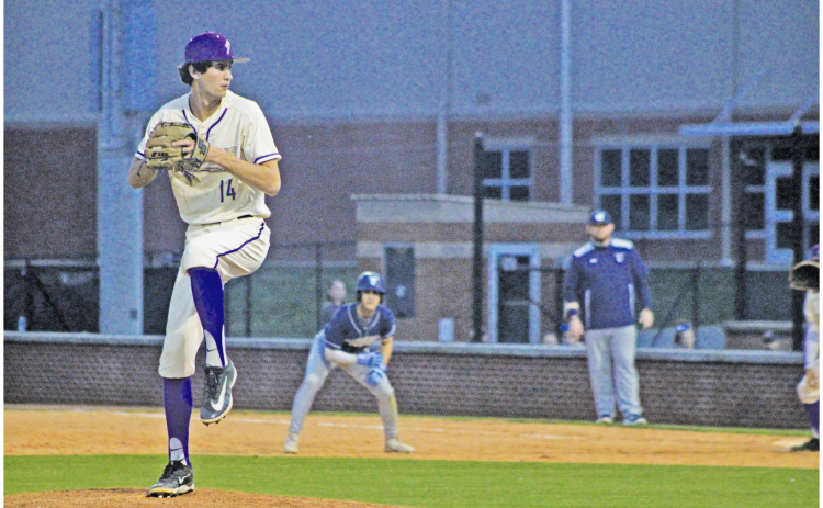 Lumpkin’s Grant Hallman pitched the final inning of the Indians’ victory over Fannin County.