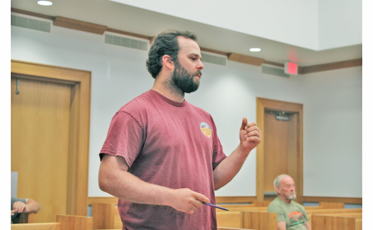 Iron Mountain Resort representative Hunter Stansberry clarifies his company’s obligations under the 2019 Special Land Use Agreement with the County.