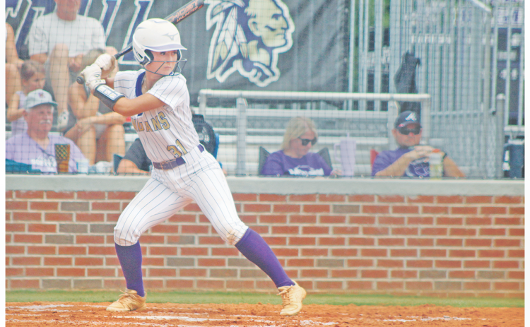 Lumpkin County’s Cadence Ivey lines up a hit for the Indians.