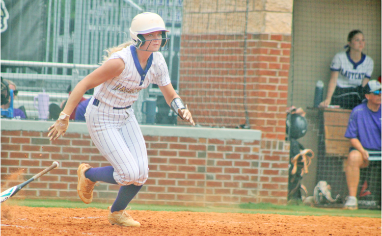 Lumpkin County’s Brooklyn Estrella smacks a hit for the Indians.
