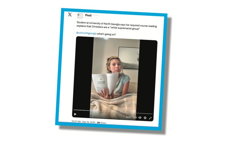 University of North Georgia senior Kelbie Murphy posted an online video in which she questioned a passage in her textbook for an online Communications course.