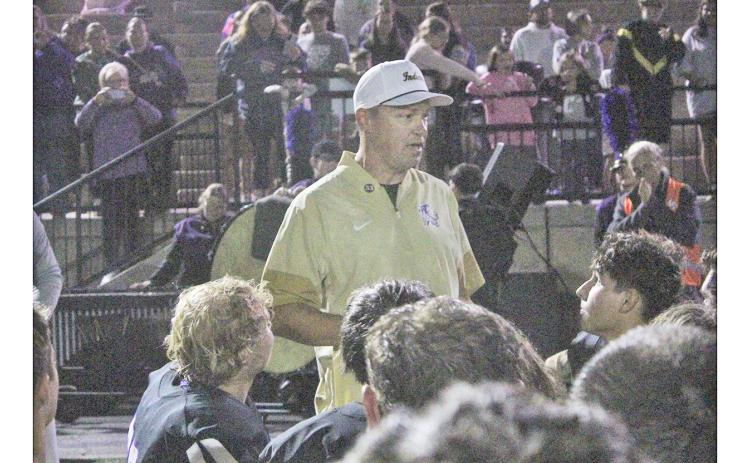 Lumpkin County Head Coach Heath Webb praises his athletes after their historic win last week.