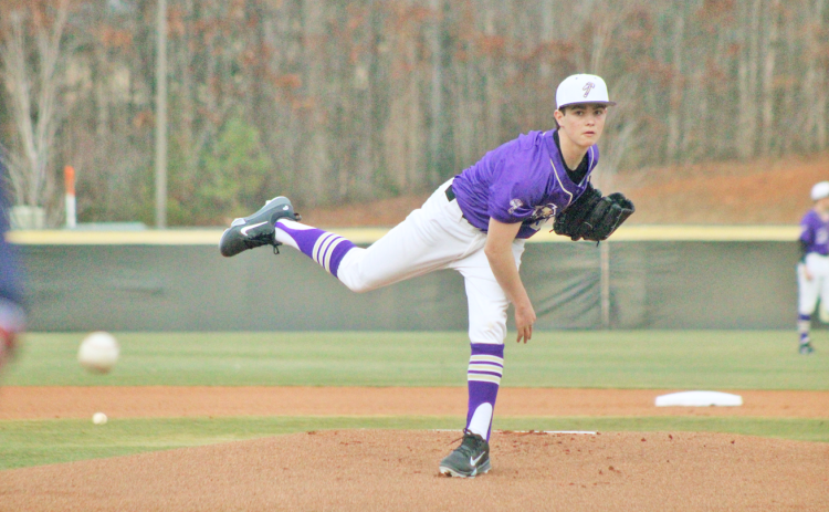 Sophomore Sam Stancil was the starting pitcher for Lumpkin’s opening day against Coahulla.