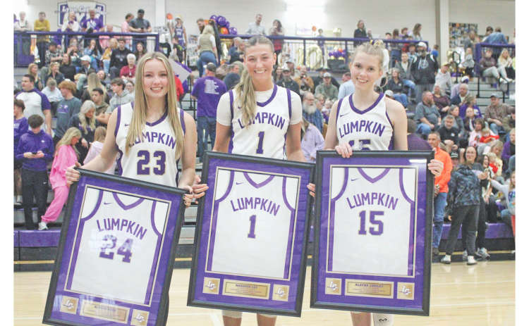 The Lady Indians honored Alyssa Ford, Maddie Lee and Alayna Lindley on Senior Night.