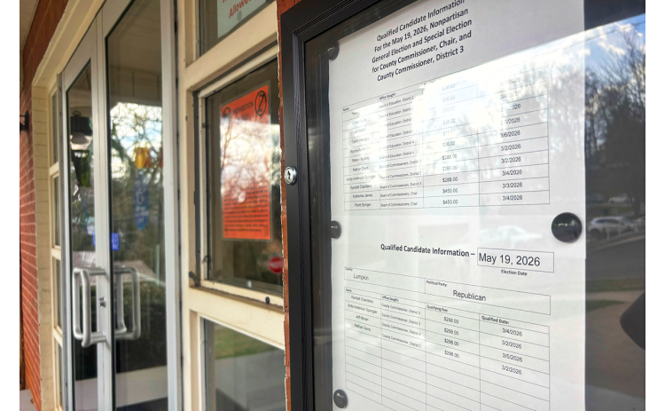 A list of qualified candidates was posted at the Lumpkin County Election & Registration Office shortly after deadline last Friday.