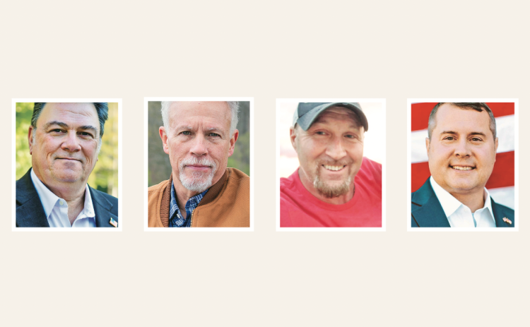 Candidates vying for State Senate District 51 include (from left) Democrat Gary St. Lawrence, Philip Milam, Steve Shaw and Will Wade.
