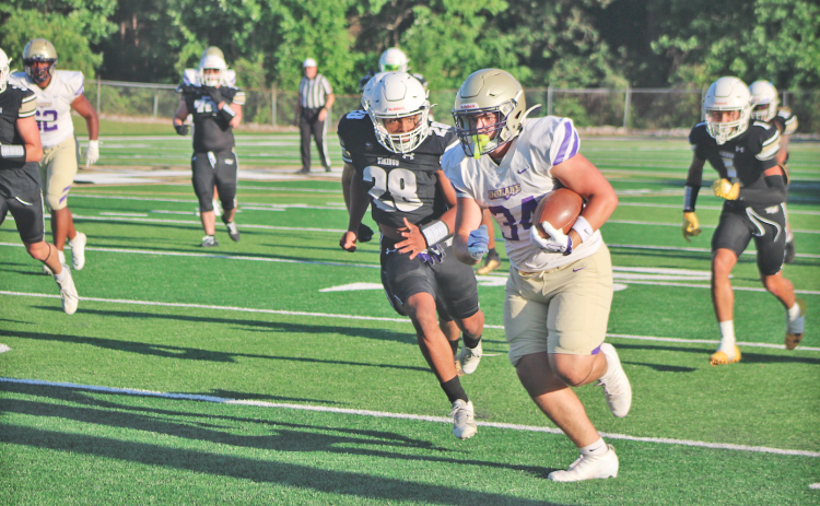 Weston Veater had a standout performance during his first outing as a runningback against East Hall.