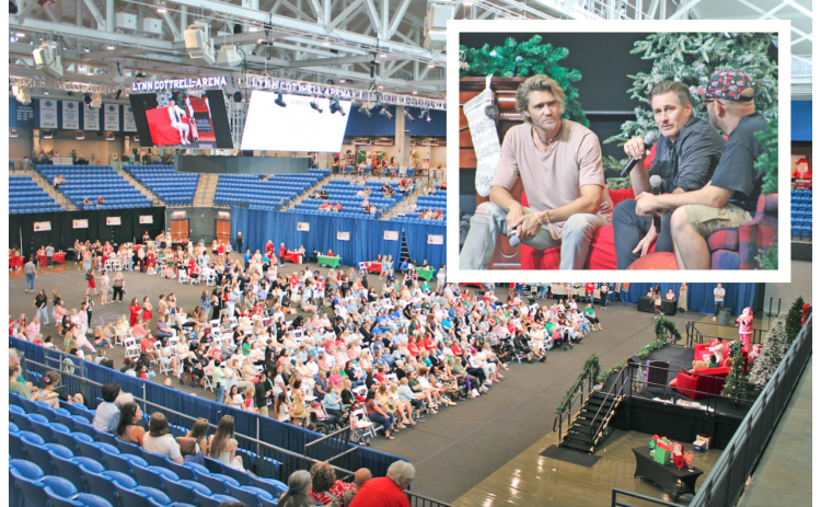 Actors answered audience questions during a celebrity panel discussion inside the UNG Convocation Center during the Christmas in a Small Town convention. Pictured (from left) are Chad Michael Murray and Victor Webster.