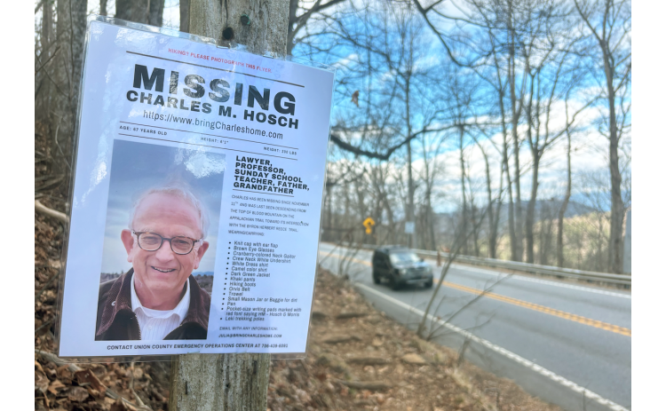 Missing posters were prevalent on and around Blood Mountain following the disappearance of Charles M. Hosch last November.