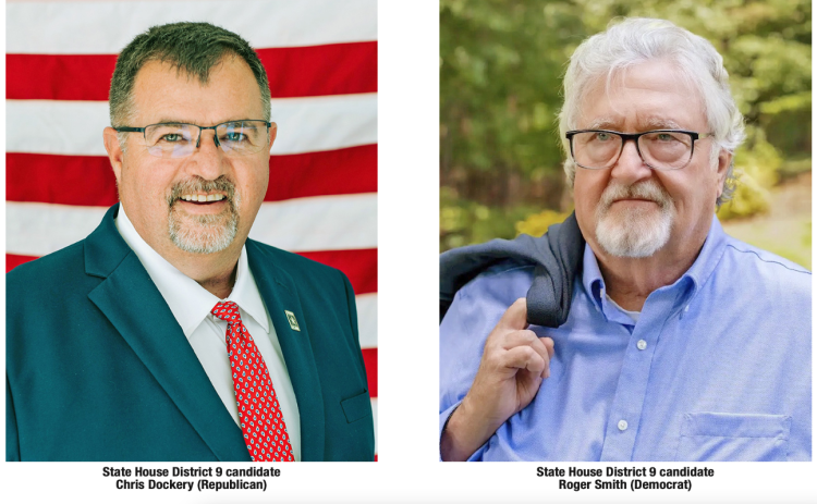 State House District 9 candidates pictured: Republican Chris Dockery (left) and Democrat Roger Smith.