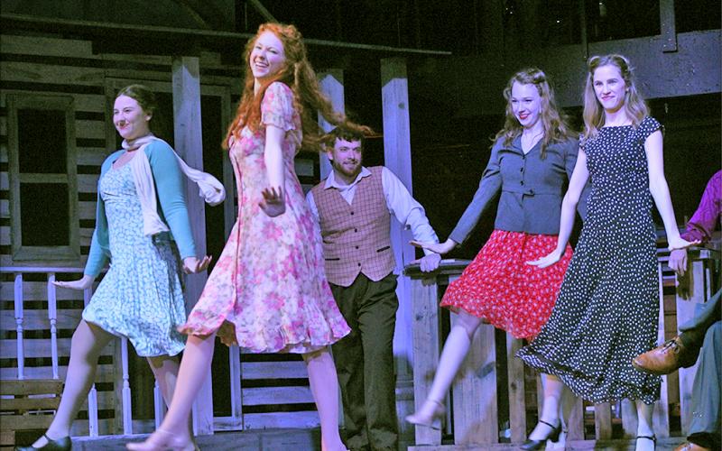The musical ensemble for the Holly’s production of Bright Star sets the tone of Appalachia in the south for the show, which is set in 1940s North Carolina, with several upbeat dance numbers, like this square dance scene, showcasing the period.