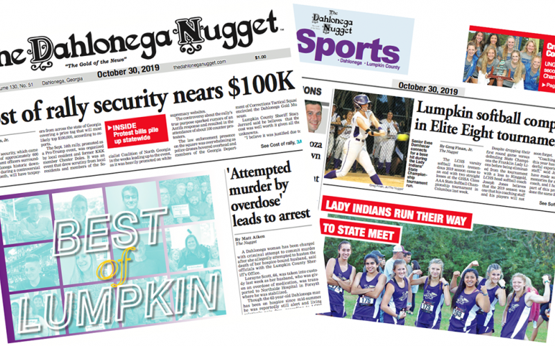THE OCTOBER 30 EDITION OF THE DAHLONEGA NUGGET IS OUT NOW. CHECK OUT THIS WEEK'S ARTICLES