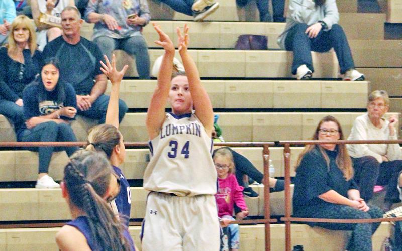 Lumpkin's Madison Powell makes a short jumper on her way to scoring 19 points versus the Union County Lady Panthers last week.