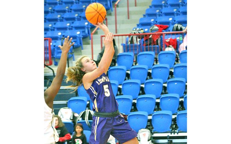 Lady Indians freshman Lexi Pierce gets two points off a layup. With a season-ending injury for Mary Mullinax, Pierce has been picking up the slack for Lumpkin over the course of the past few games.