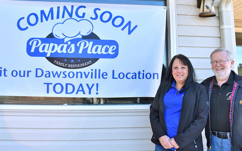 Danny Phillips, owner/operator of Danny’s Restaurant for 41 years, stands next to Dawn Powell, the new owner of what will soon be Papa’s Place. She is hoping to open the first week in March.