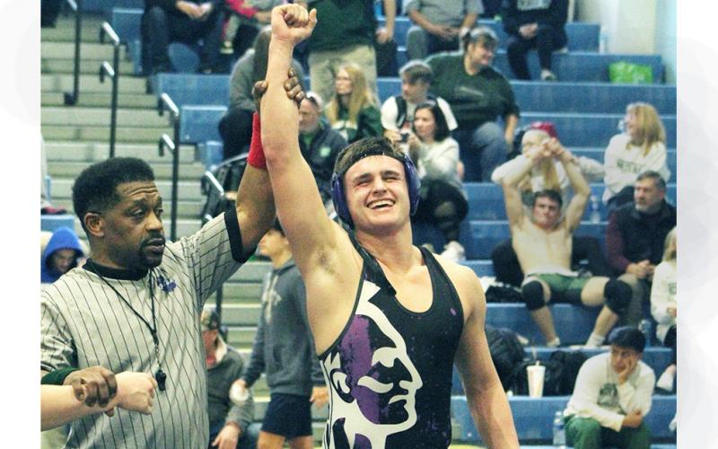 Lumpkin’s Ethan Kline is all smiles after winning the Area Traditional Championship title and advancing to Sectionals. Lumpkin will send seven wrestlers to the upcoming Sectionals.