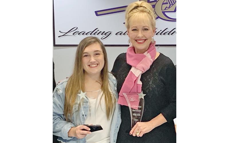Lumpkin County 2020 STAR Student Katy Carroll stands with her chosen STAR Teacher Betsy Brown.