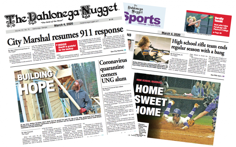 THE MARCH 4 EDITION OF THE DAHLONEGA NUGGET IS OUT NOW. CHECK OUT THIS WEEK'S ARTICLES