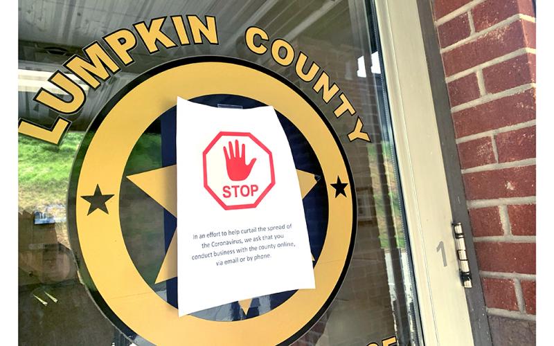 The Lumpkin County Sheriff's Office is currently closed to foot traffic as part of coronavirus precautions.