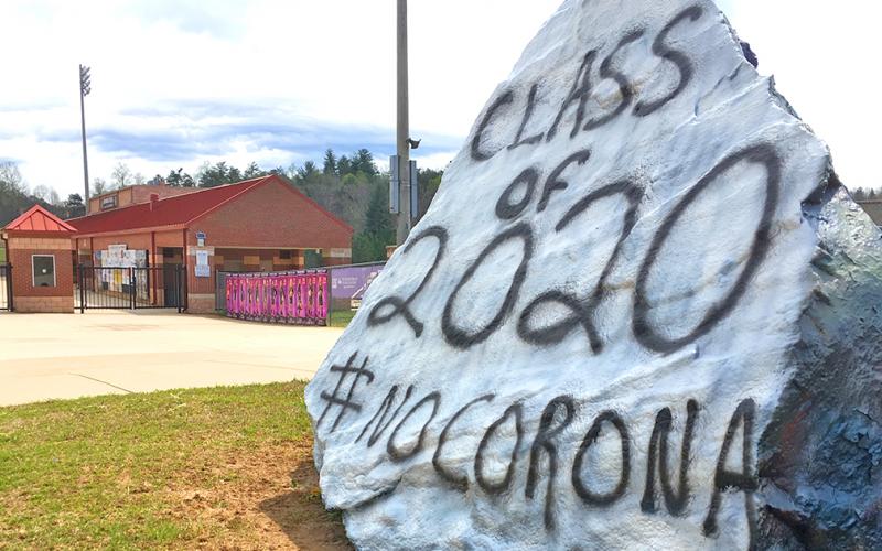 The Lumpkin County High School spirit rock was painted with well-wishes for this year's senior class.