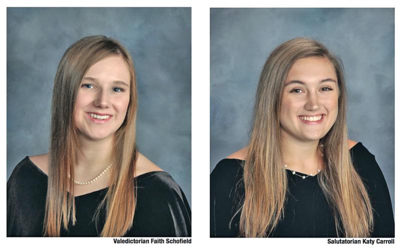 Lumpkin County High School's class of 2020 Valedictorian Faith Schofield and Salutatorian Katy Carroll
