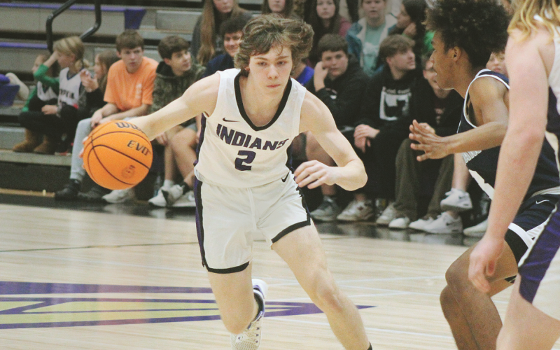 Lumpkin senior Clayton Woodham takes on a West Hall defender in Friday night’s home game.