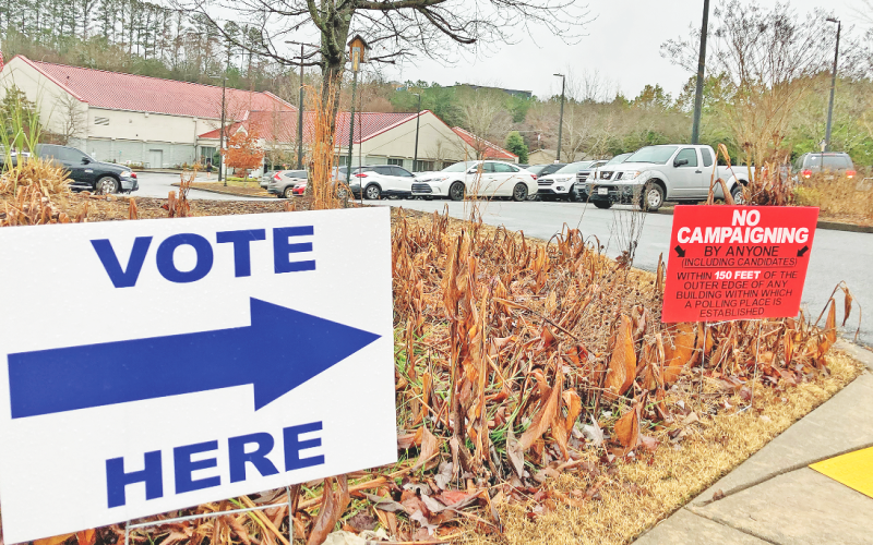 Voters in Lumpkin County cast their ballots at Parks & Rec in the runoff election for Georgia’s U.S. Senate Seat between Raphael Warnock and Herschel Walker.