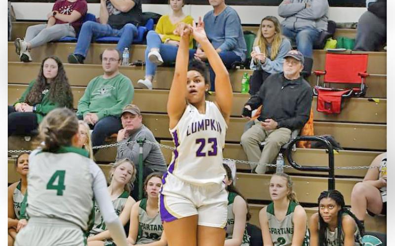 Lumpkin’s Kate Jackson puts up a shot during Lumpkin’s game against Webb as part of the team’s holiday tournament in Greeneville, Tenn. (Photo courtesy of Andrew Johnson Banks Ladies Classic)
