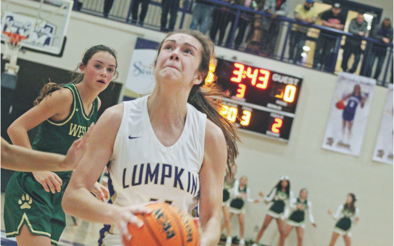 Mary Mullinax had a strong game with 18 points and nine rebounds in Lumpkin County’s win over White County.