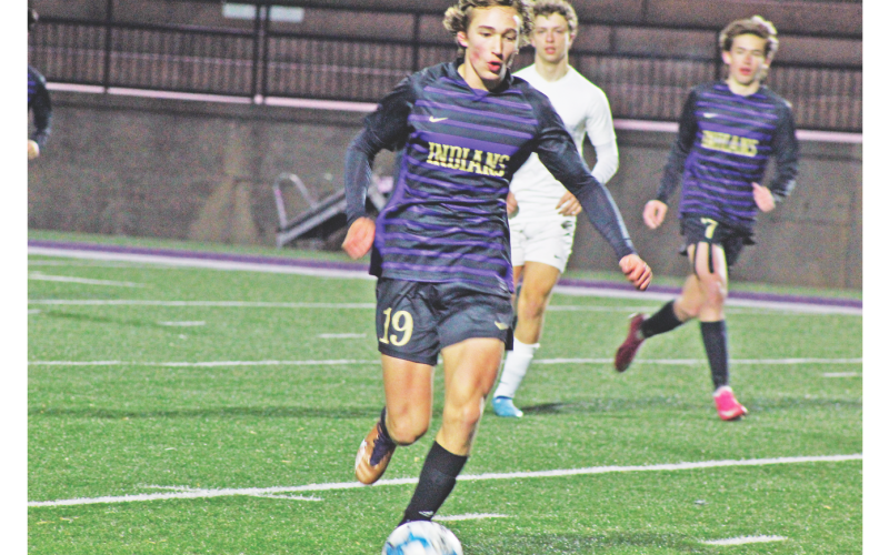 Lumpkin County’s Wes Childers scored to help his team earn a victory over Monroe Area last week. (Photo by Eligha Roper)