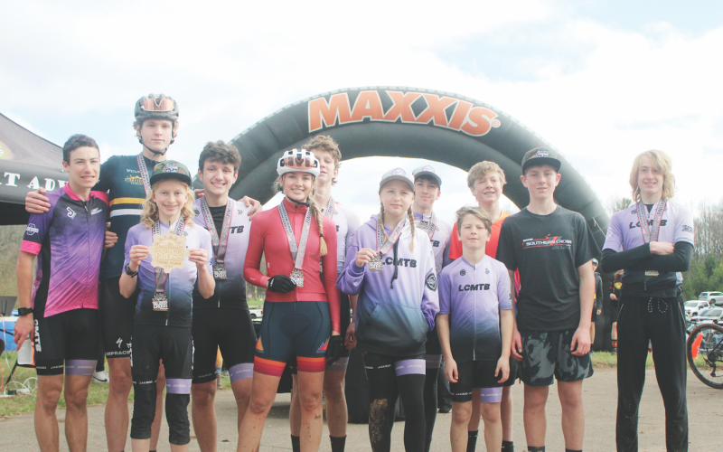The Lumpkin County Mountain Bike  Team had an impressive showing at the Southern Cross race last weekend in Dahlonega.
