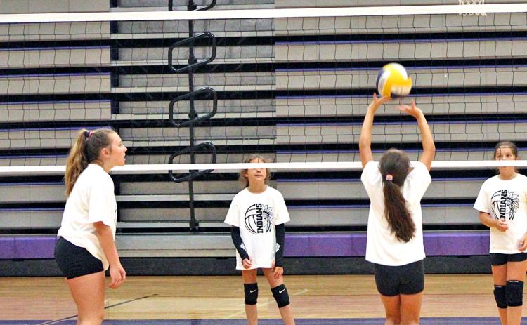 Along with drill stations, campers taking part in the LCHS Volleyball Camp were able to use what they learned from the LCHS coaching staff and LCHS players in game situations.